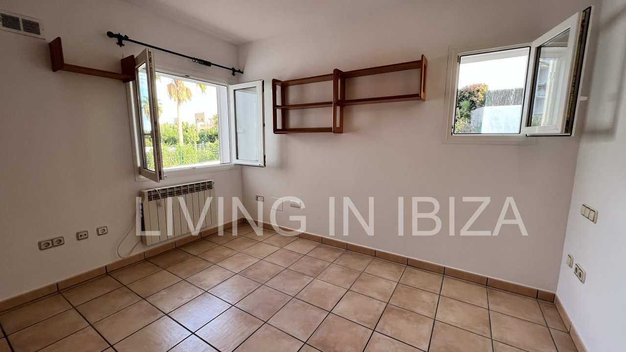 Long term rental / annual contract. Charming two-storey house in Siesta, Santa Eulalia, Ibiza. Stunning sea views from the terrace.