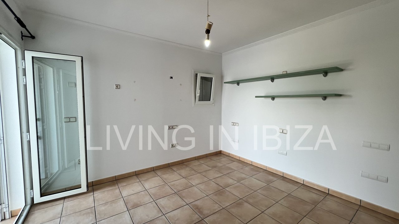 Long term rental / annual contract. Charming two-storey house in Siesta, Santa Eulalia, Ibiza. Stunning sea views from the terrace.