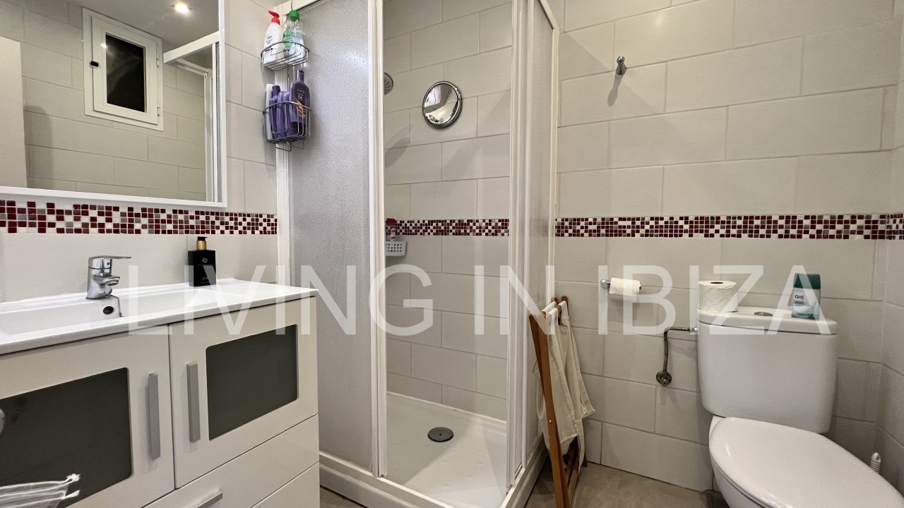 Long term rental / annual contract, modern and recently renovated apartment with sea views and with a balcony in Santa Eulalia del Rio, Ibiza