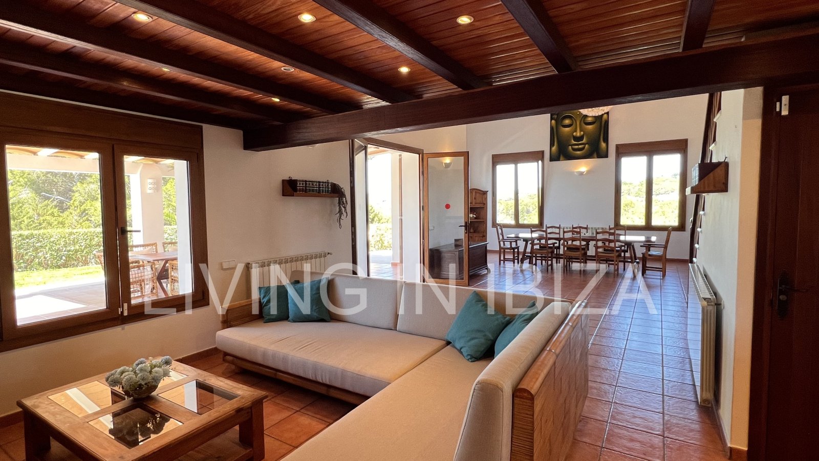  Attractive and spacious villa with Pool and sea views for seasonal rent in San Carlos, Santa Eulalia del Río, Ibiza, near Cala Nova, Cala Llenya 
