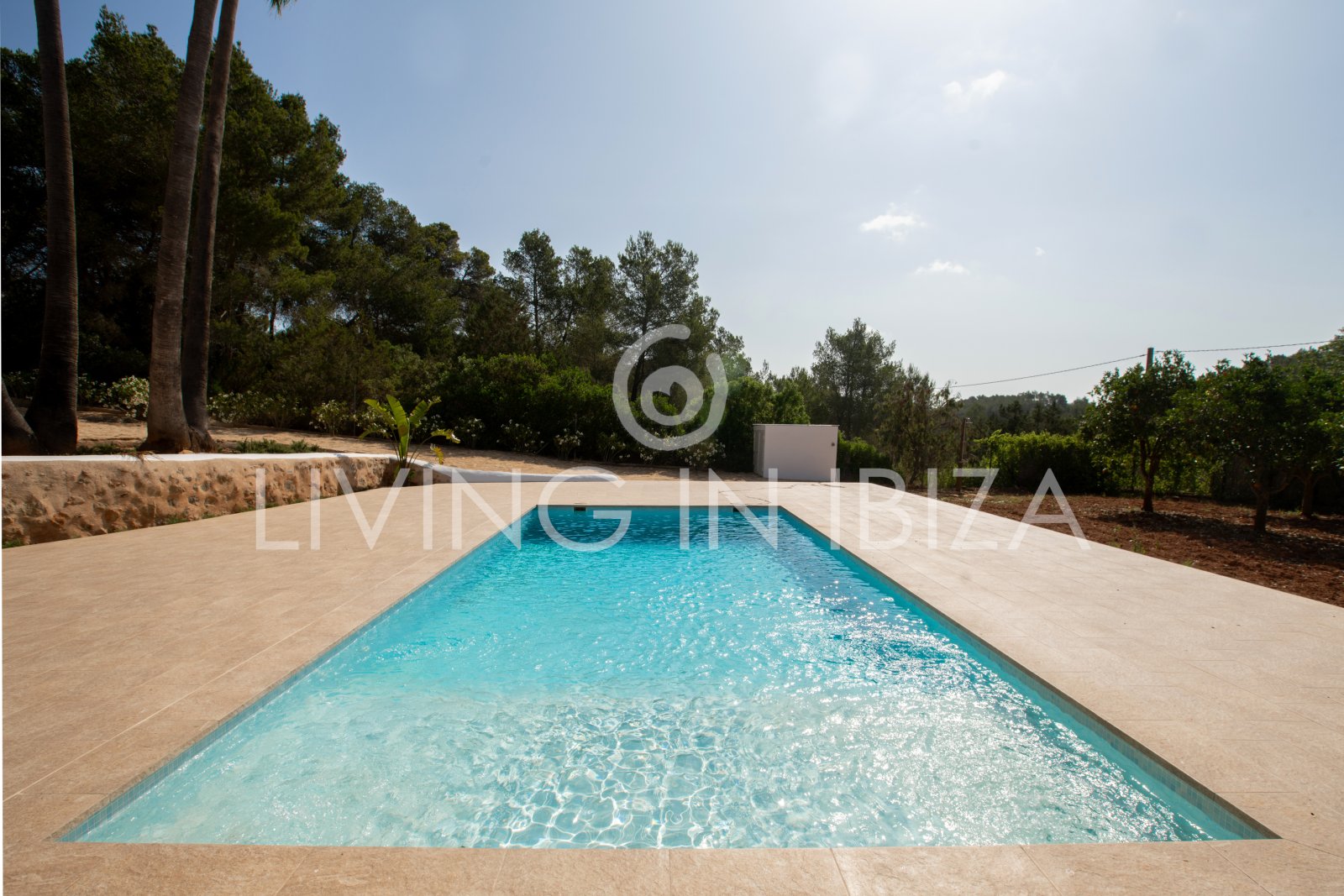 Santa Gertrudis, San Lorenzo long term rental annual rent comfortable villa with salt pool in Ibiza private rural area to let close to Morna College