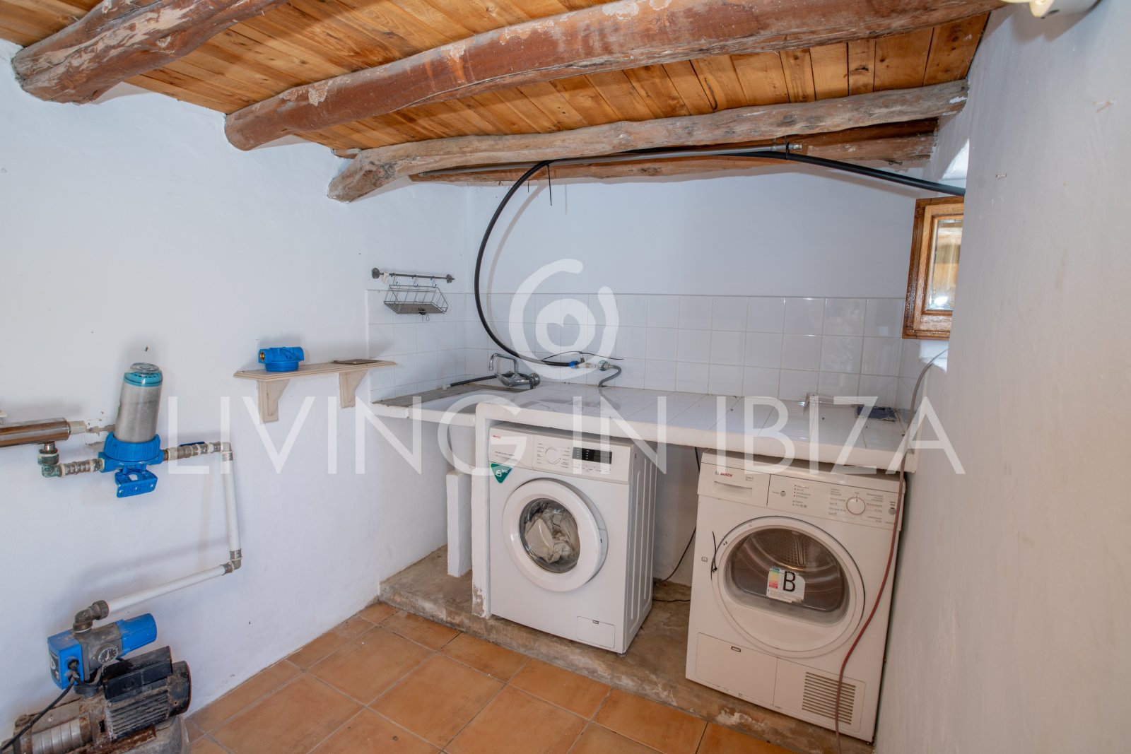 Typical Ibizan Finca in 2 floors with pool and no close neighbours for long term rental in Santa Eulalia del Rio, Ibiza.