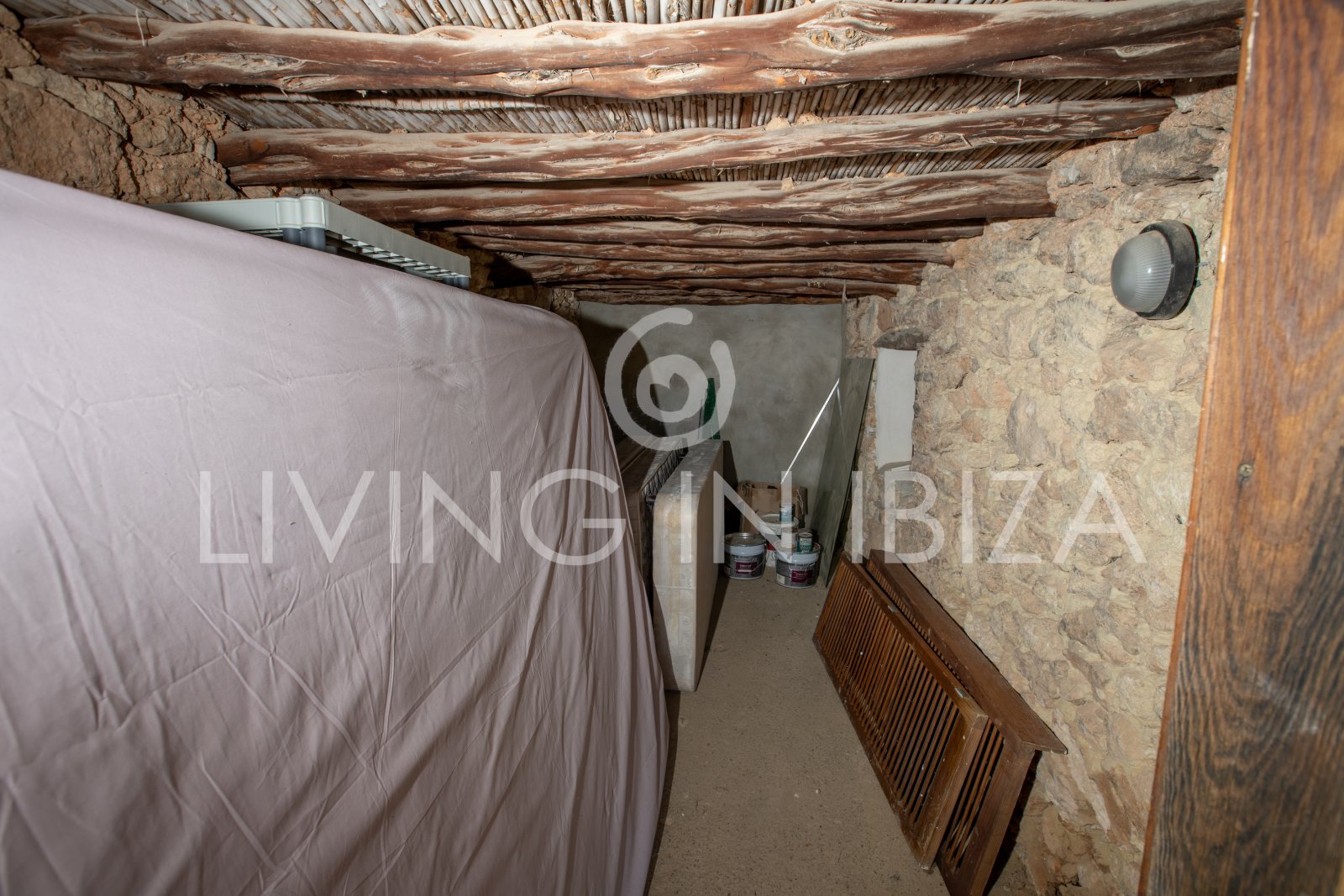 Typical Ibizan Finca in 2 floors with pool and no close neighbours for long term rental in Santa Eulalia del Rio, Ibiza.