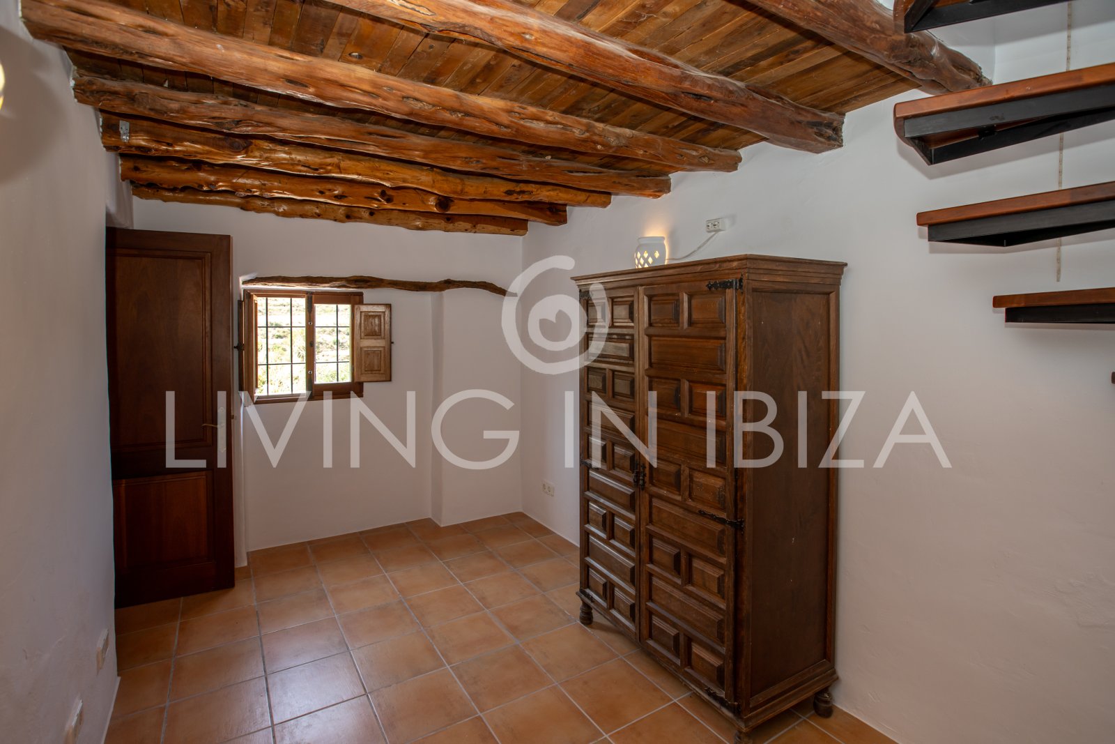 Typical Ibizan Finca in 2 floors with pool and no close neighbours for long term rental in Santa Eulalia del Rio, Ibiza.