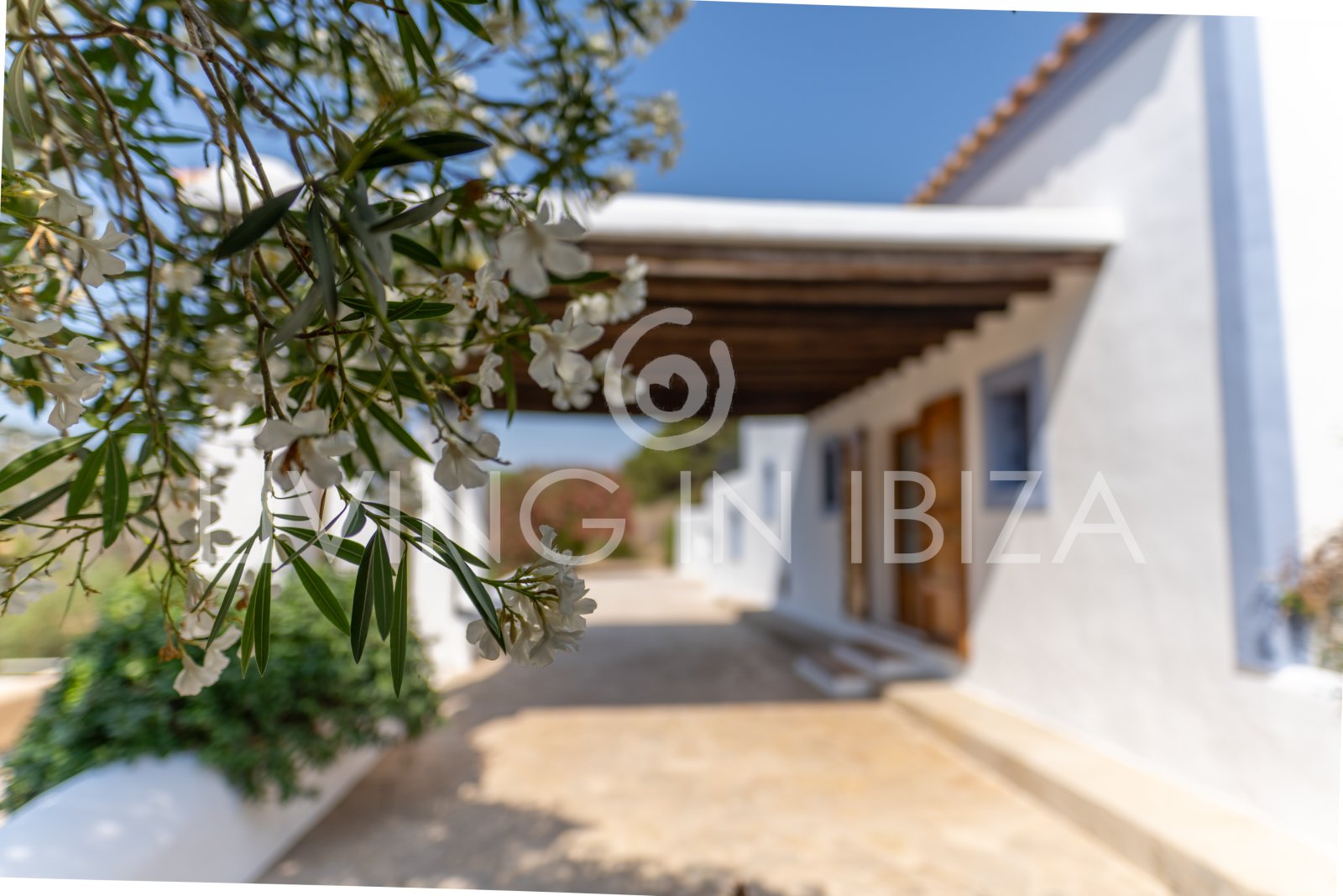 Typical Ibizan Finca in 2 floors with pool and no close neighbours for long term rental in Santa Eulalia del Rio, Ibiza.