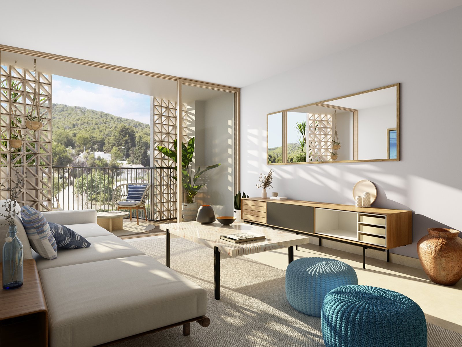 New apartment in Eulalia, Ibiza, nearing completion, with parking space and storage room included.