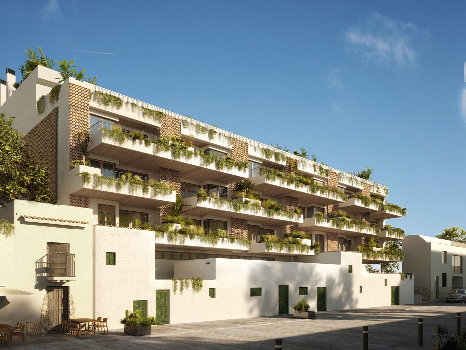 New apartment in Eulalia, Ibiza, nearing completion, with parking space and storage room included.