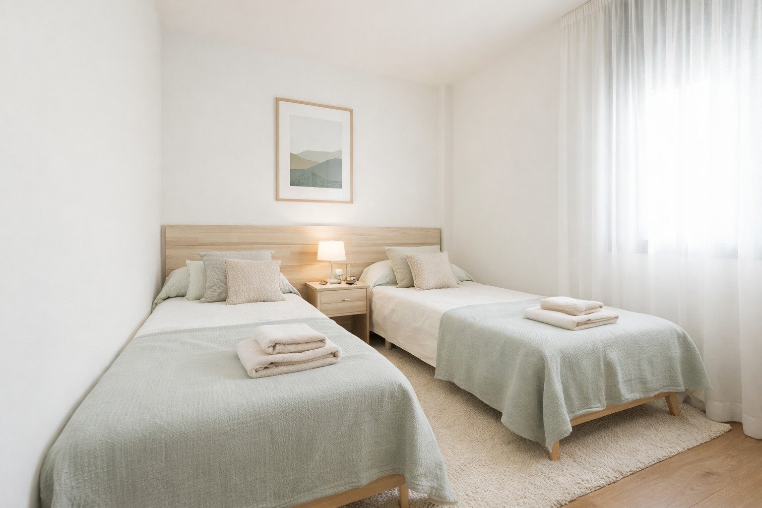 Annual long term rental apartment in Talamanca, Ibiza town. Unfurnished flat, 2 bedrooms, terrace, sea views, close to the beach and Marina Botafoch