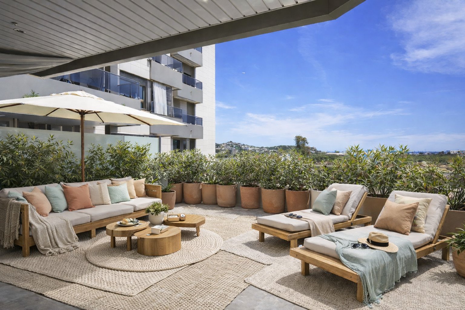 Talamanca - Ibiza: Annual long term rental apartment in Talamanca, Ibiza town. Unfurnished flat, 2 bedrooms, ample terrace, close to the beach and Marina Botafoch 