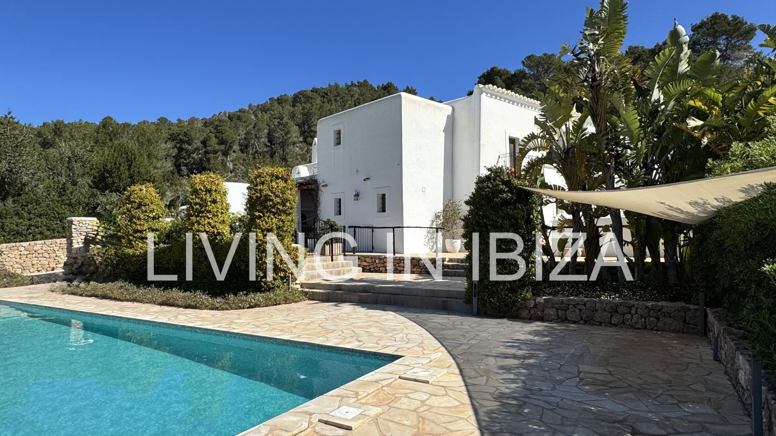 Long-term / annual rental: Unique Ibizan finca, fully renovated, unfurnished, heated swimming pool, annex with guest lounge in San Juan, Ibiza