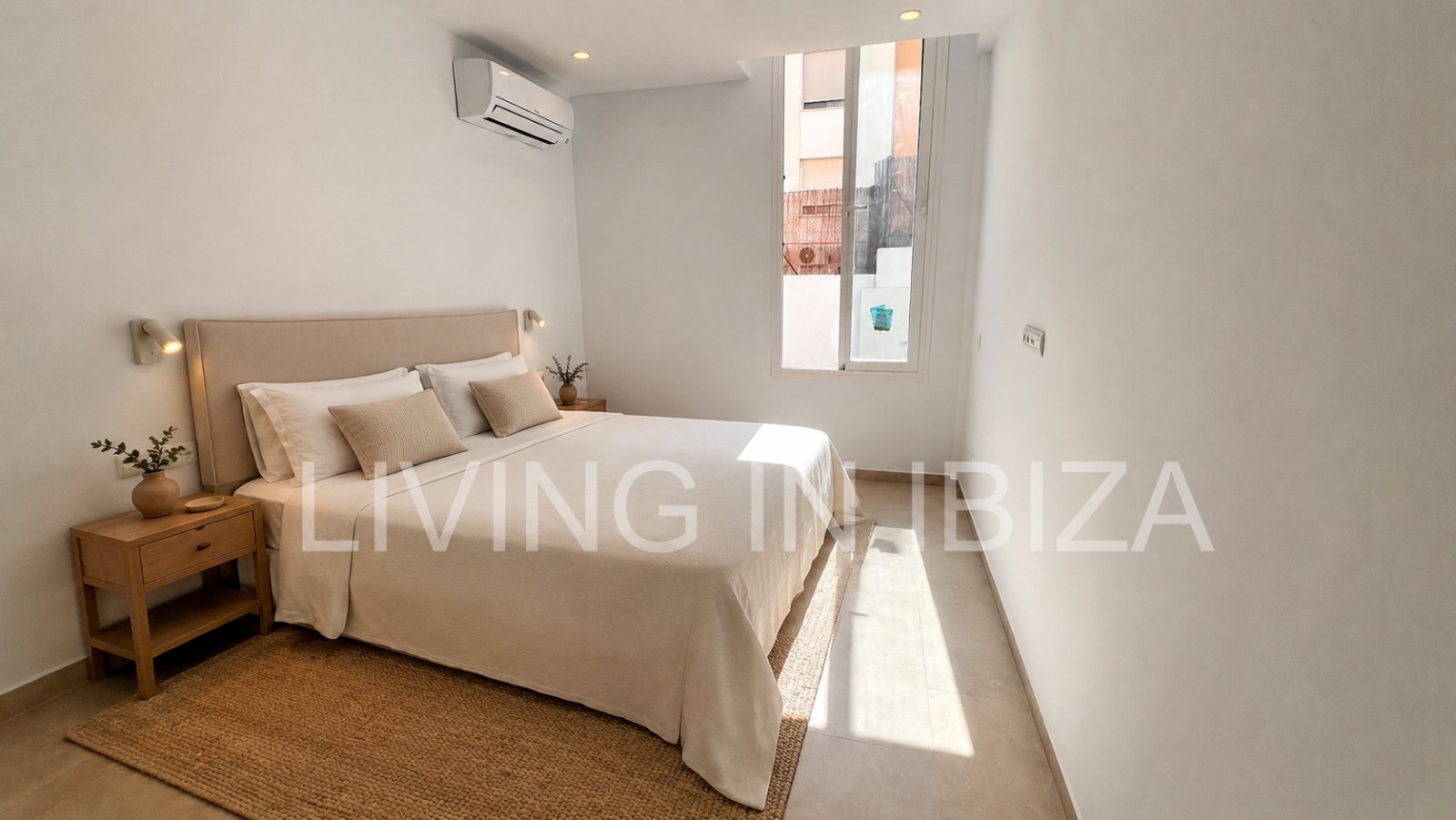 Annual rent. This attractive, modern, unfurnished flat in Santa Eulalia, Ibiza, has been completely renovated.
