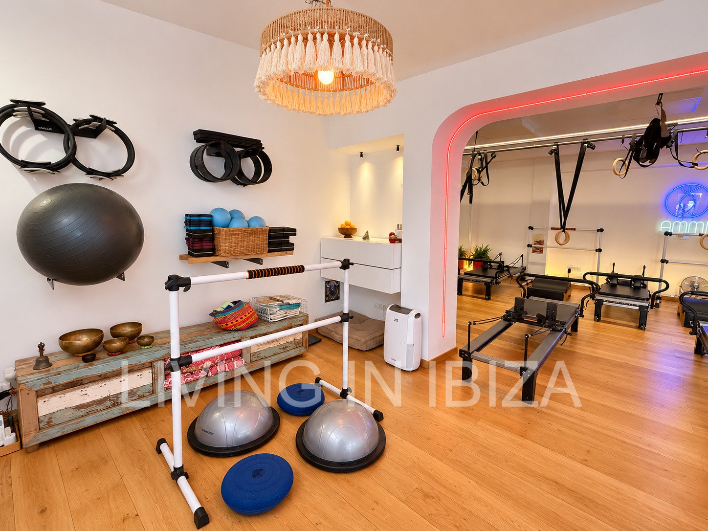 BUSINESS FOR SALE – EXCLUSIVE PILATES STUDIO IN SANTA EULÀRIA DEL RIU, IBIZA. Fully refurbished Pilates studio with an active client base