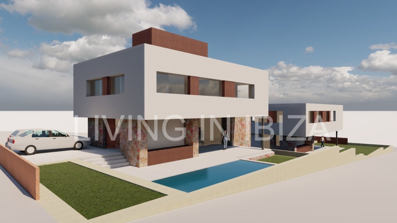 Santa Eulalia del Rio: Alquiler anual. Magnífica villa de nueva construcción a estrenar de estilo moderno con piscina y vistas al mar se alquila a largo plazo en zona reside 