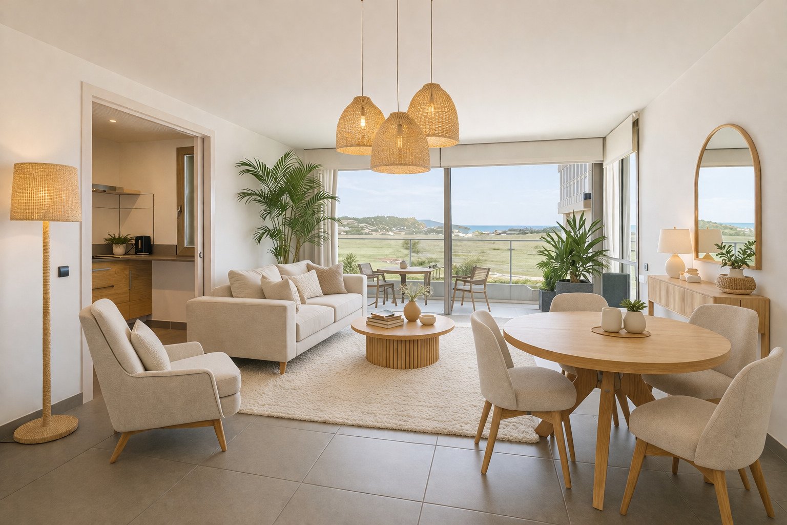 Talamanca - Ibiza: ANUAL - Alquiler de piso en Talamanca, Ibiza, SIN amueblar, 2 habitaciones, terraza, parking opcional, vistas al mar, cerca de playa y Marina Botafoch 